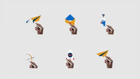 Startup launch and digital marketing hand drawn whiteboard animation pack Stock Footage 345212914