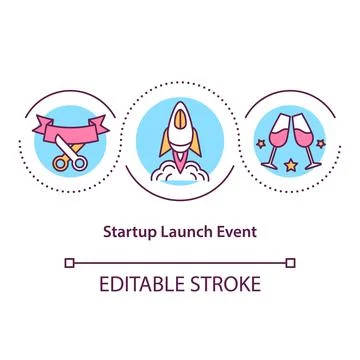 Startup launch event concept icon Stock Illustration