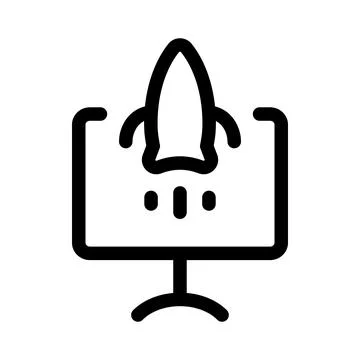 Startup Launch Icon, Creative Outline Design for Business, Innovation, and .. 스톡 일러스트