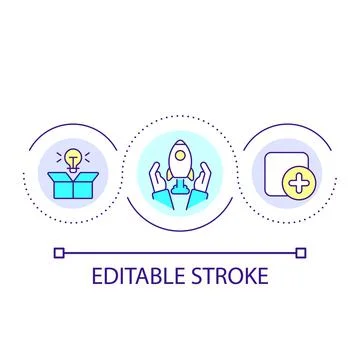 Startup launching strategy loop concept icon 스톡 일러스트