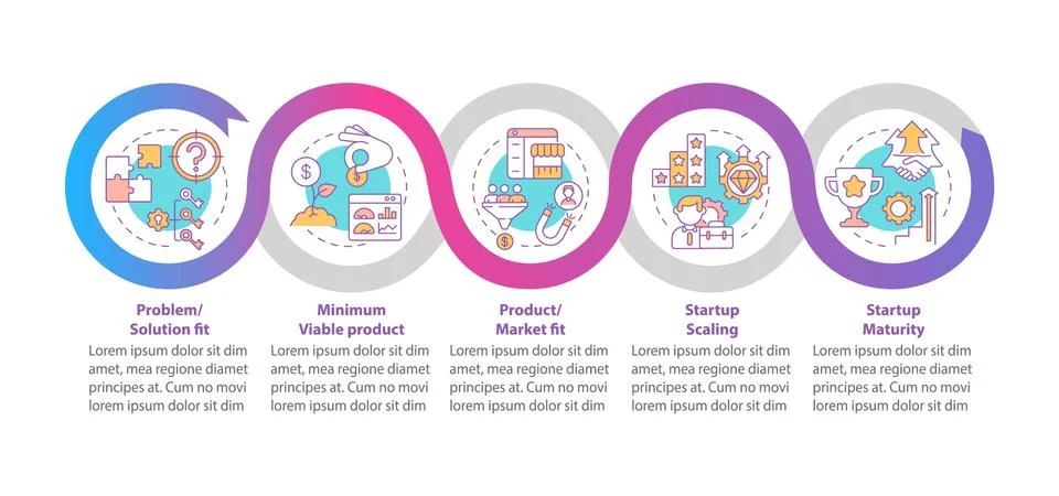 Startup lifecycle stages vector infographic template 스톡 일러스트
