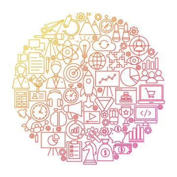 Startup Line Circle Design Stock Illustration