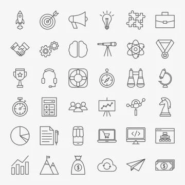 Startup Line Icons Stock Illustration