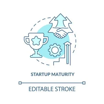 Startup maturity blue concept icon Stock Illustration