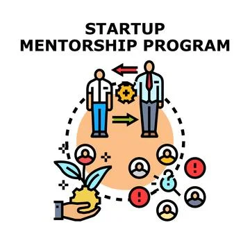 Startup mentorship program developing new business strategy Ilustração Stock