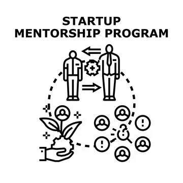 Startup mentorship program developing new business strategy Illustration