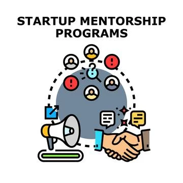 Startup mentorship programs guiding business development success 스톡 일러스트