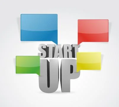 Startup message clouds message Stock Illustration