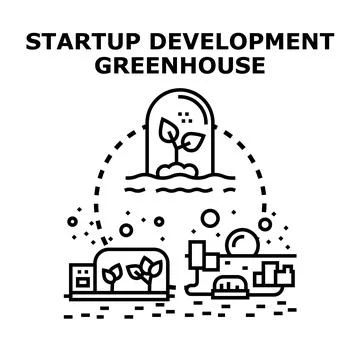 Startup new business development incubation greenhouse 스톡 일러스트