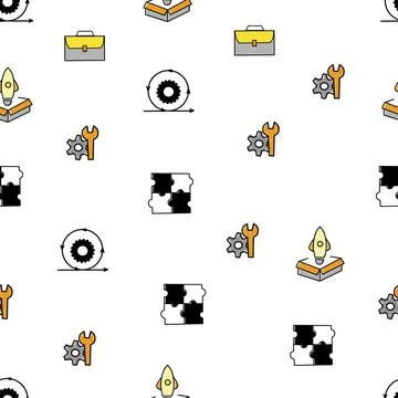 Startup pattern, Flat Vector illustration isolated. Seamless vector background. Stock Illustration