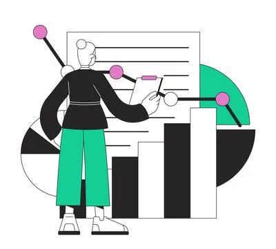 Startup performance optimization flat line concept vector spot illustration 스톡 일러스트