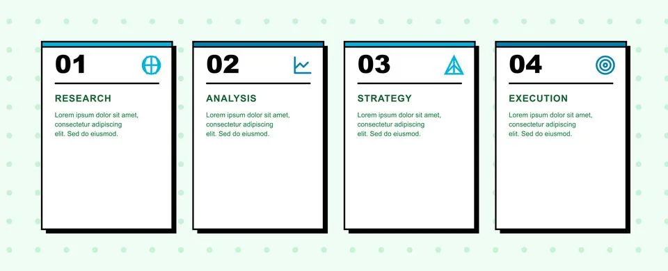 Startup Process Card Infographic Stock Illustration