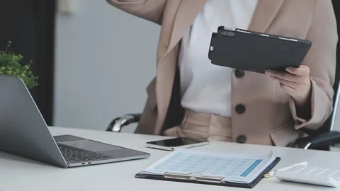 StartUp Programming Team. Website designer working digital tablet dock keyb.. Stock Footage 273381935