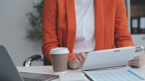 StartUp Programming Team. Website designer working digital tablet dock keyb.. Stock Footage 273382625