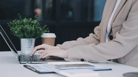 StartUp Programming Team. Website designer working digital tablet dock keyb.. Stock Footage 273505785