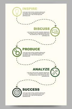 Startup progression and research template with 5 stages Stock Illustration
