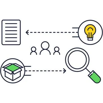 Startup project plan creation workflow icon vector Illustrazione stock