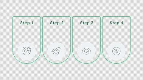 Startup providing sustainable strategy linear icons infographic animation Stock Footage 342241664