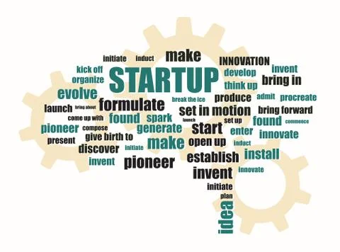 Startup related words Stock Illustration