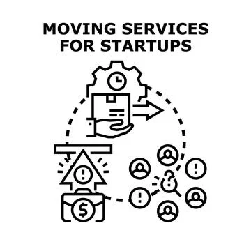 Startup relocation services optimizing business expansion process Stock Illustration