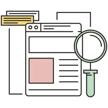 Startup research and analysis icon flat vector Stock Illustration