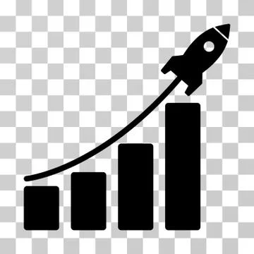 Startup Rocket Bar Chart Vector Icon Illustrazione stock