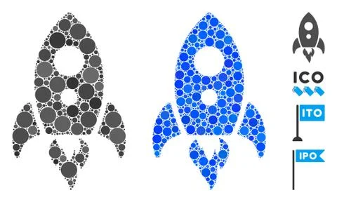 Startup Rocket Composition Icon of Circles Illustrazione stock