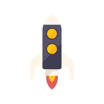 Startup rocket icon flat vector. Business solution Stock Illustration