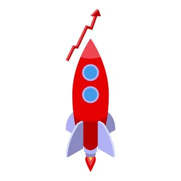 Startup rocket icon isometric vector. Cms web 스톡 일러스트