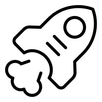 Startup rocket icon outline vector. Launch project Stock Illustration