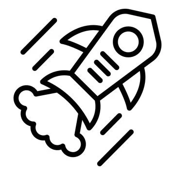 Startup rocket icon outline vector. People team 스톡 일러스트