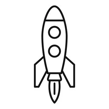 Startup rocket icon outline vector. Digital plant project Stock Illustration