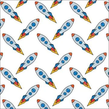 Startup rocket icon pattern Stock Illustration