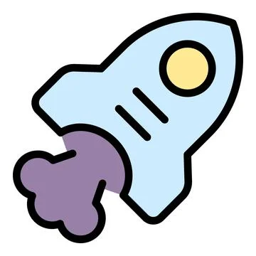 Startup rocket icon vector flat Stock Illustration