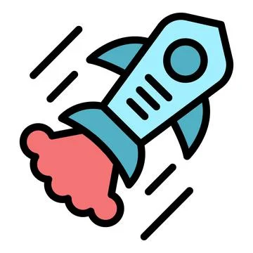 Startup rocket icon vector flat Stock Illustration