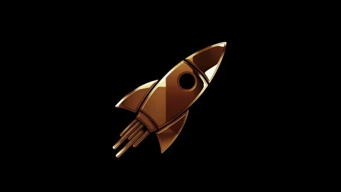 Startup rocket launch symbol digital concept Stock Footage 344934802