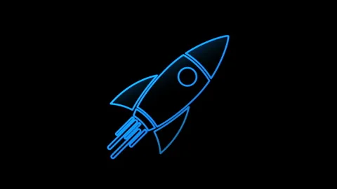Startup rocket launch symbol loop concept Stock Footage 344540845