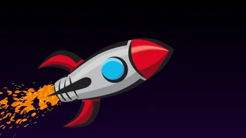 Startup Rocket launched in space with copy space Stock Footage 167129801