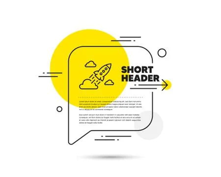 Startup rocket line icon. Launch Project sign. Vector Stock Illustration