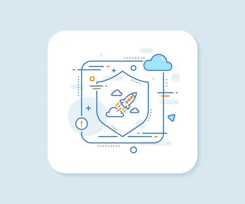 Startup rocket line icon. Launch Project sign. Vector Stock Illustration