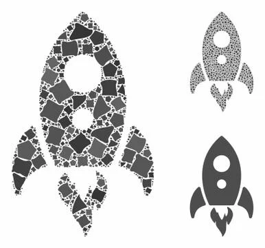 Startup rocket Mosaic Icon of Bumpy Elements Illustrazione stock