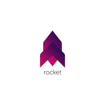 Startup Rocket Space Ship Abstract Vector Logo Template or Label, Badge. Isol Stock Illustration