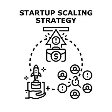 Startup scaling strategy concept illustration Stock Illustration