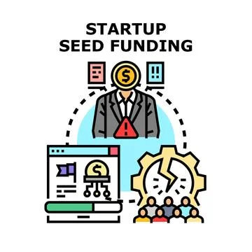Startup seed funding process facing business development challenges イラスト素材