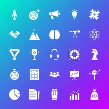 Startup Solid Icons Stock Illustration