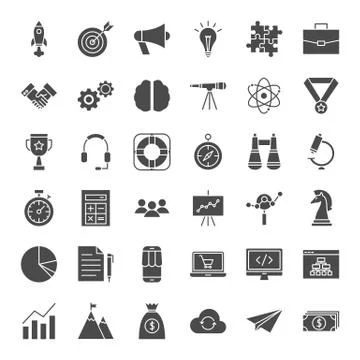 Startup Solid Web Icons Stock Illustration