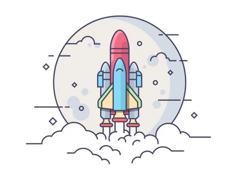 Startup space rocket Stock Illustration