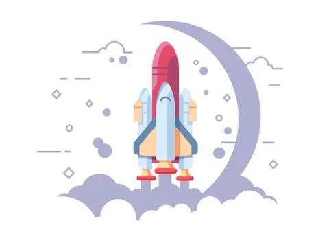 Startup space rocket Stock Illustration