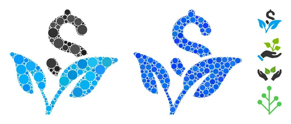 Startup Sprout Composition Icon of Round Dots 스톡 일러스트