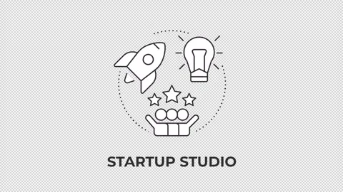 Startup studio line concept icon animation Stock Footage 340576863